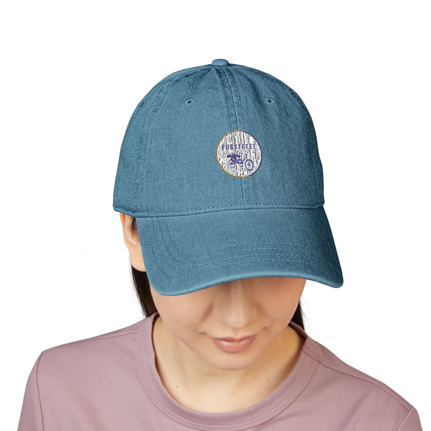 Embroidered Pubstreet Denim Hat - Stylish and Casual Social Cap for Everyday Wear