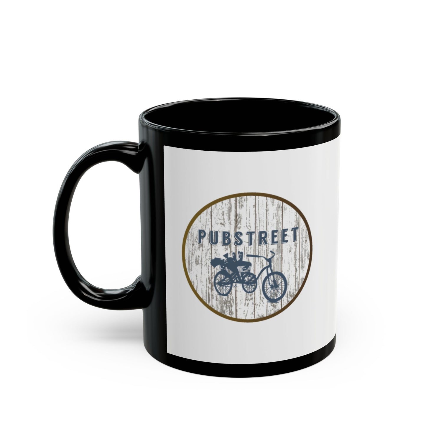 Pubstreet Black Mug - Double Sided Classic Logo