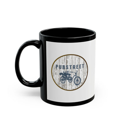 Pubstreet Black Mug - Double Sided Classic Logo