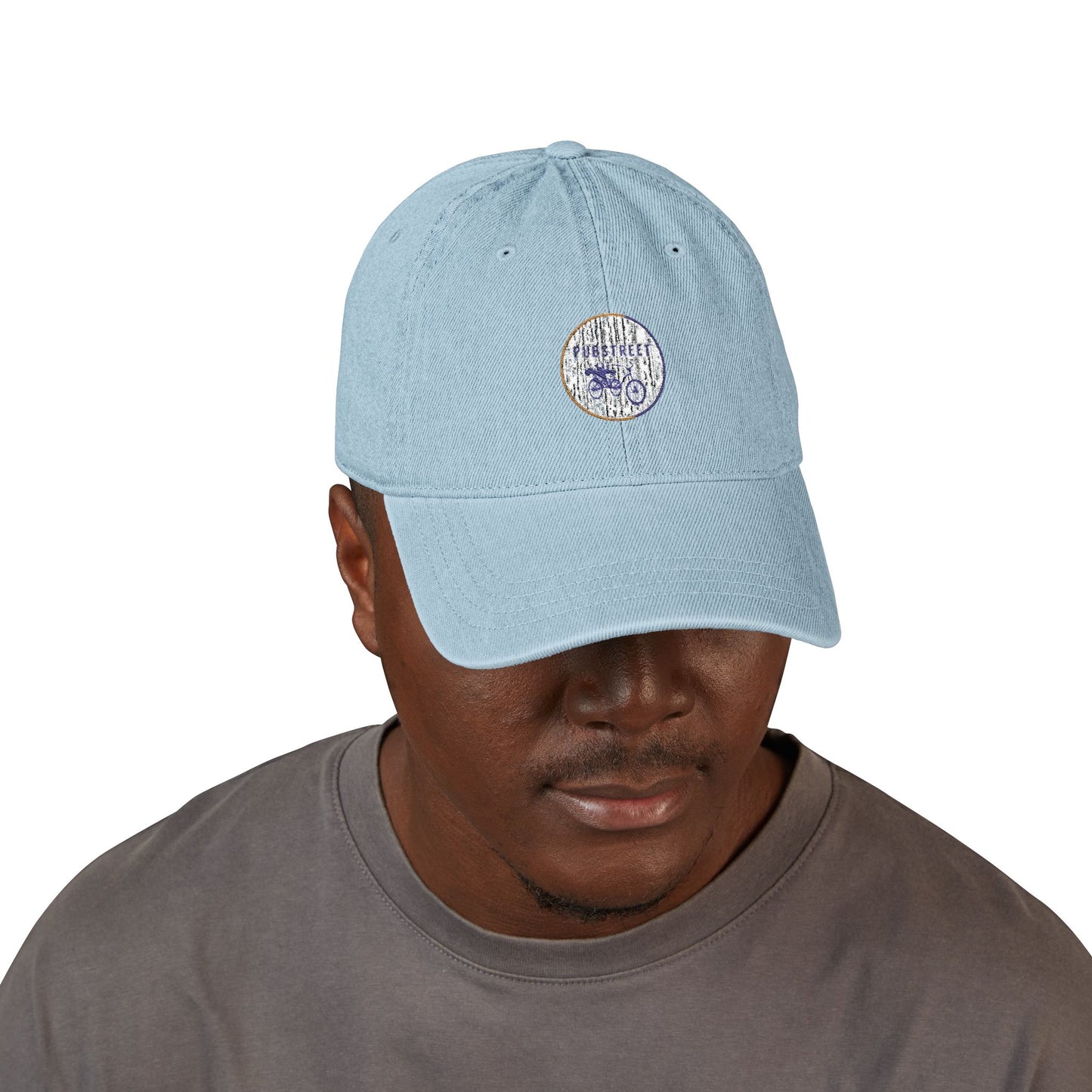 Embroidered Pubstreet Denim Hat - Stylish and Casual Social Cap for Everyday Wear