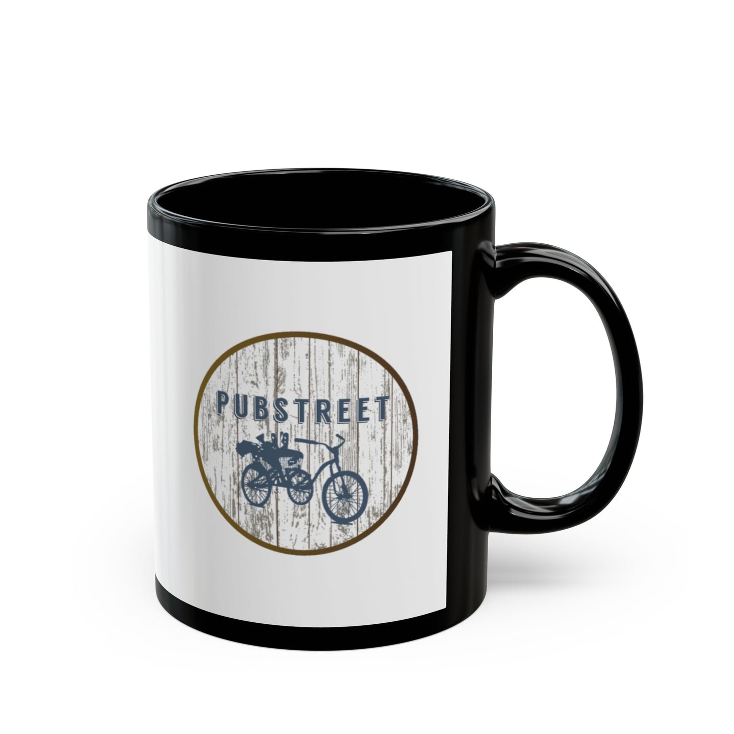 Pubstreet Black Mug - Double Sided Classic Logo